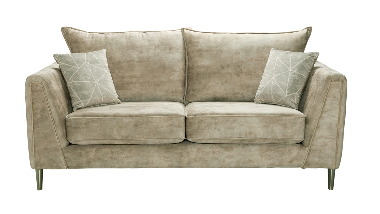 Vivo 3 Seater Sofa In Milano Beige Fabric With Venice Natural Scatters